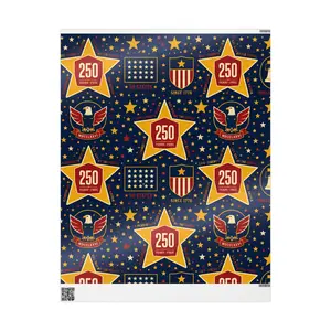 Patriotic 4th of July Gift Wrap, USA 250th Anniversary Wrapping Paper, American Freedom Celebration Paper for Young & Adults
