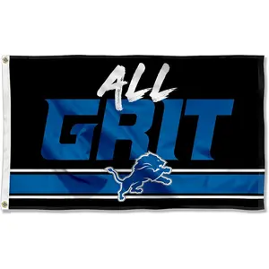Detroit Lions USA American Nation Stripes 3x5 Grommet Flag Officially Licensed Authentic College Flags and Banners Company