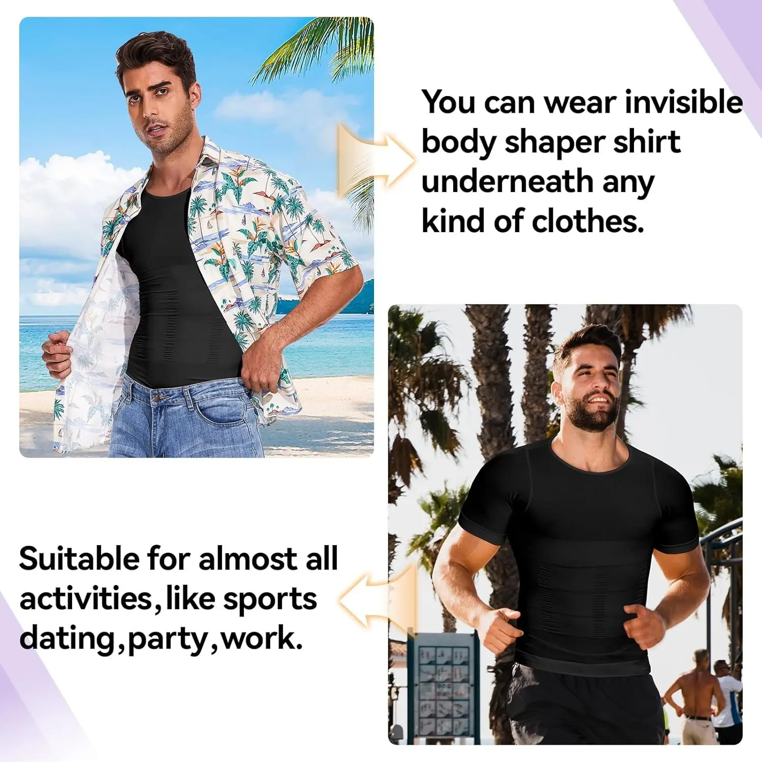 1/2/3/4 Pack Menswear Compression Body Shaper Shapewear Stretchy Short Sleeve Shirt Breathable Lightweight Comfy Workout Tank Top Sports VestĀ Fitness Tee Gym Exercise Activewear Elastic Formal Fabric Casual Natural Dress Soft Mesh