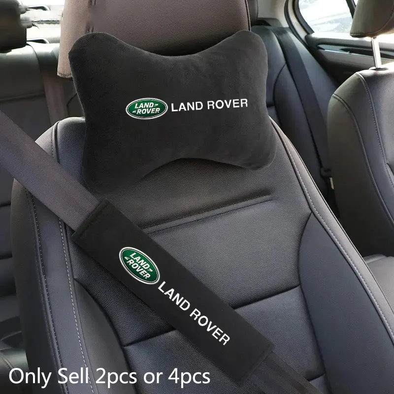 Car Seat Headrest Rest Neck Pillow Cushion Seat Belt Shoulder Pad For Land Rover Discovery 3 4 Vogue Velar Freelander 1 2 SVR Evoque Auto Interior Accessories
