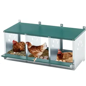 NEW Metal  Nesting Boxes for Chicken,3 Compartment Nesting Box,Galvanized steel Nesting Boxes for Hens, Easy to Assemble