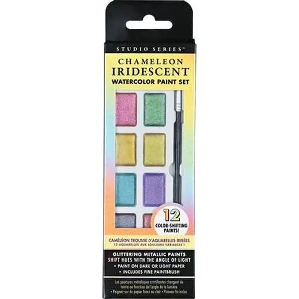 Studio Series Chameleon Iridescent Watercolor Paint Set - 12 Colors -- Peter Pauper Press Inc, General Merchandise