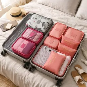 6 pieces  Lightweight Packing Cubes for Suitcases, Travel Luggage Packing Organizers, Essential Travel Accessories with Shoe/towel Laundry Bags, Travel Essentials