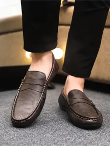 2026 New Spring and Summer Collection for Men, British Style Soft Leather Penny Loafers, Wear-resistant and Non-slip, Ideal for Commute, Driving and Daily Wear, Slip-on Lazy Loafers