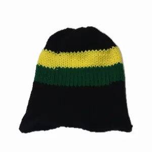 Jamaican Style Black Green & Gold Beanie - Acrylic Material for Warmth & Style - Versatile for Various Occasions