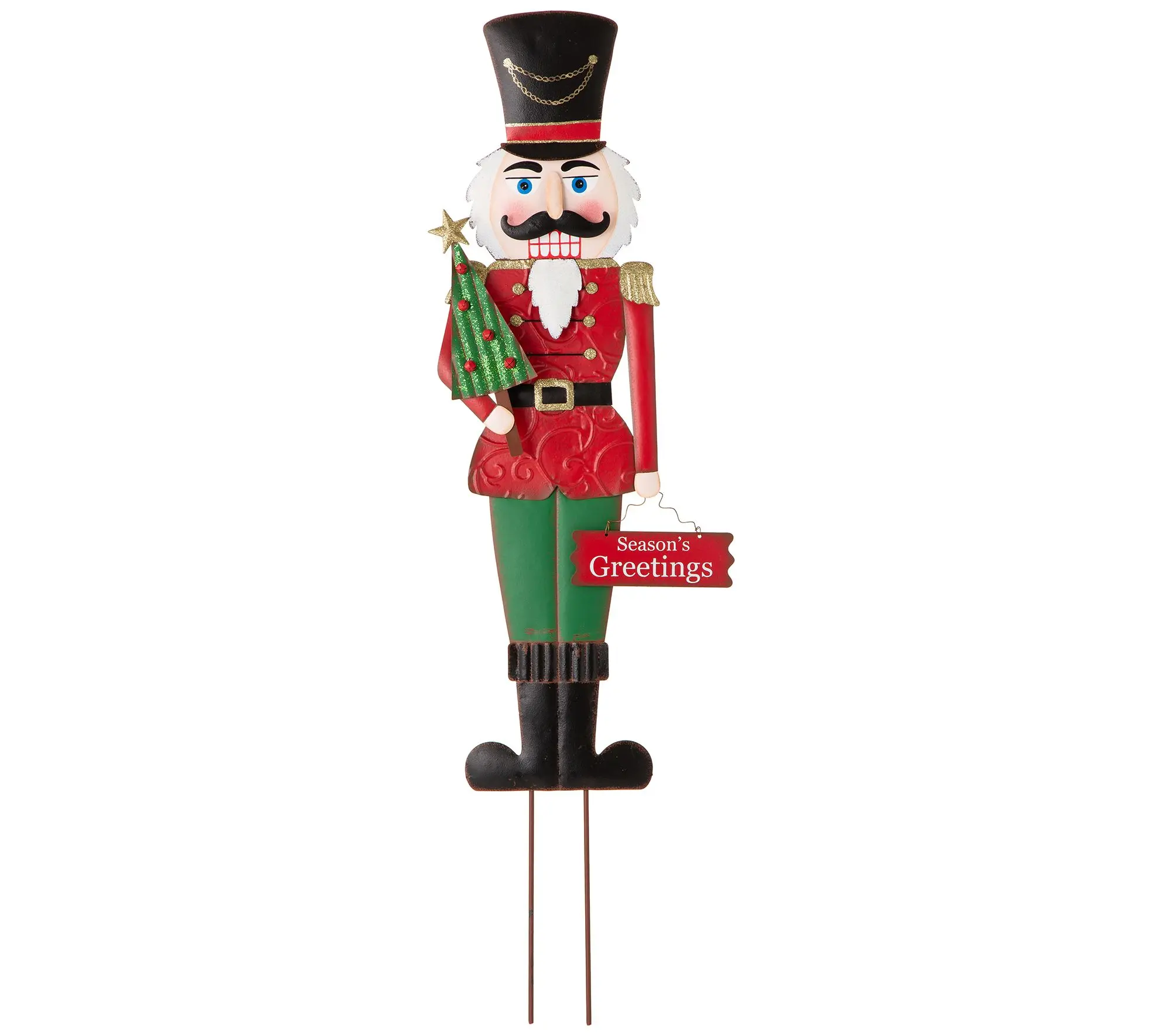 Glitzhome 36" Holiday Ready Christmas Nutcracker Yard Stake