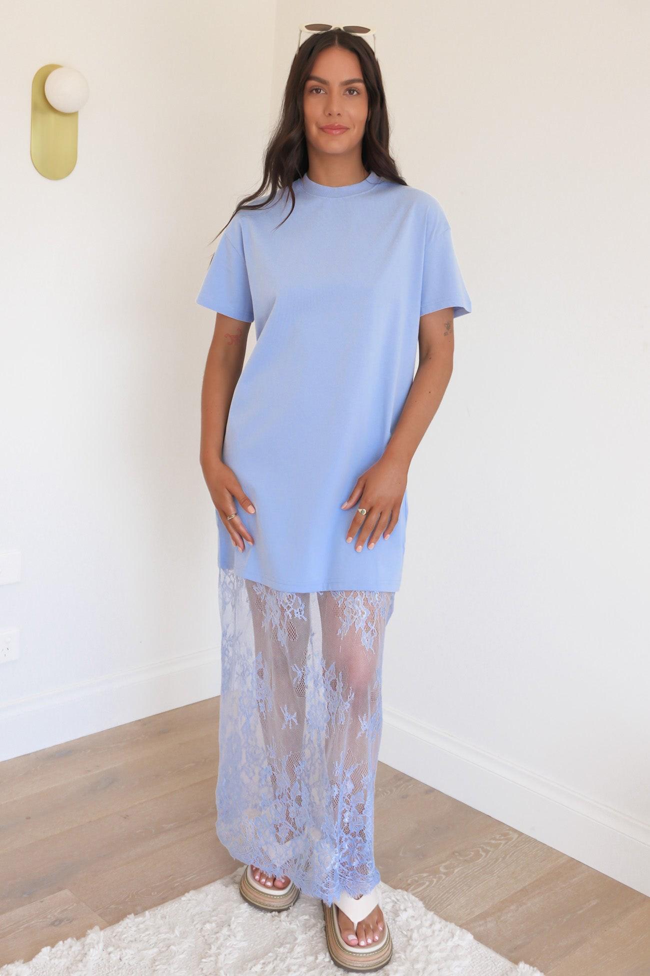 Mntaor Women's Oversized T-Shirt Maxi Dress with Sheer Lace Hem Drop Shoulder Short Sleeve Perfect for Street Style Mntaor Women's Oversized T-Shirt Maxi Dress with Sheer Lace Hem Drop Shoulder Short Sleeve Perfect for Street Style