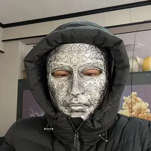 1 Halloween Baldwin IV Medieval Style 3D Handmade Resin Mask - Exquisite Swirl Pattern, Elastic Headband Suitable For Role-playing, Theme Parties, Theatrical Performance, Elegant Design, High Quality Production, Fantasy Role-playing, Mediev