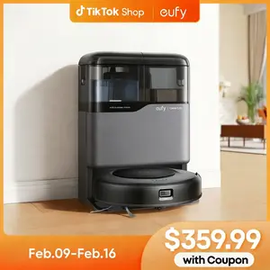 eufy C20 Omni Robot Vacuum, Robot Vacuum and Mop Combo, Self Emptying, Auto Mop Washing and Auto Drying for hands-free cleaning, 3.35-Inch Ultra-Slim Body, 7000 Pa Powerful Suction, All-in-One Station, Cleaner Machine Cleaner Cordless