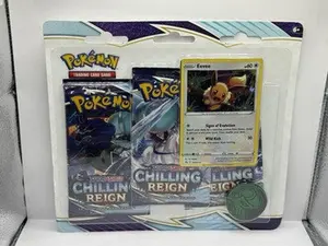 2021 Pokemon Chilling Reign 3 Pack Blister Pack with Eevee - Factory Sealed