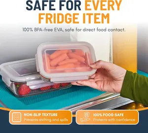 Refrigerator Liners for Shelves (4 Pack)Non-Adhesive Shelf or Drawer Liner, BPA-Free Fridge Mats for Kitchen & Cabinets, Easy to Clean, Ideal Household Essentials