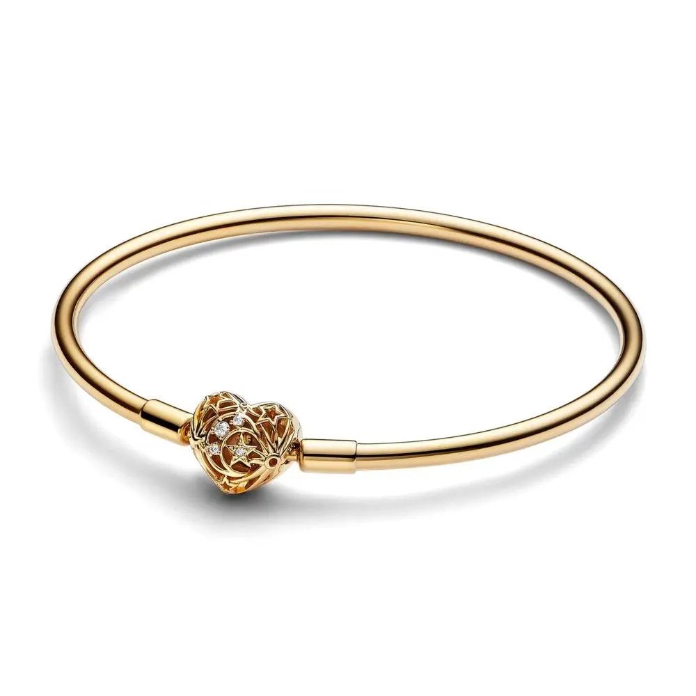 Pandora Moments Celestial Heart Clasp Bangle 563401C01-19 Pandora Moments Celestial Heart Clasp Bangle 563401C01-19