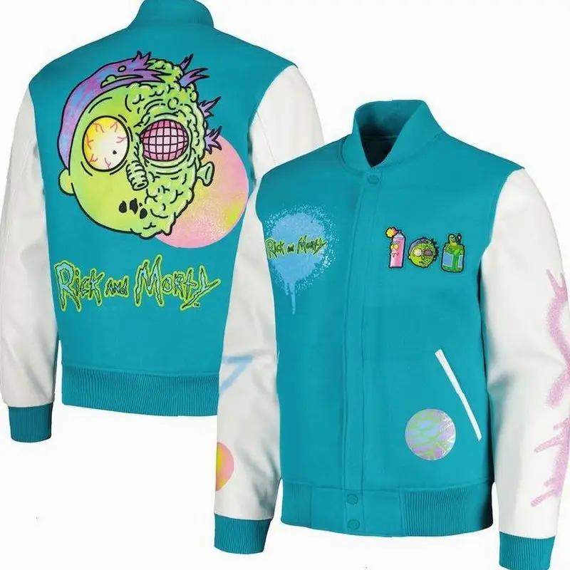 Popular Rickk And Mortyyy Bomber Baseball Jacket, Cartoon Baseball Jacket, TV Series Shirt, Comfortable Unisex Bomber, Trendy Outfit, Gift For Fan - L