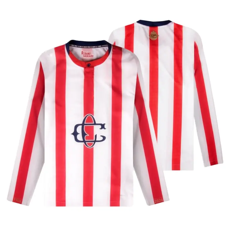 2526 Chivas CD Guadalajara Home Jersey Vintage Mexico Red   Short Sleeve Long Sleeve Top Football Jersey LIGAMX