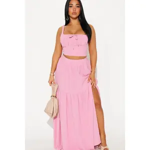 Country Belle Maxi Skirt Set - Pink K
