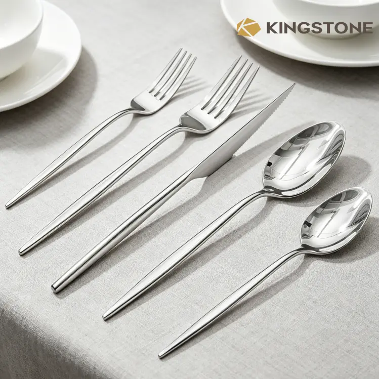 KINGSTONE Premium 18/10 Stainless Steel Flatware Set, Mirror Polished, Corrosion-Resistant Cutlery Tableware, Silverware Dishwasher-Safe Dinnerware-Dishware Set for Household Use, Gift Set for Housewarming, Wedding and Holiday, Model 6617
