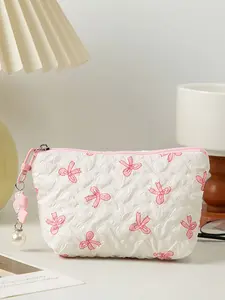 Compact Fashionable Makeup Bag, Handheld Cosmetic Pouch with Butterfly Design, Perfect for Travel and Storing Skincare, Ideal Gift for All Seasons