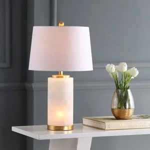 JONATHAN Y Eliza Alabaster LED Table Lamp , for bedroom, living room, foyer, hallways, dining room, dorms
