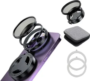 52mm Professional Magnetic CPL Polarizing Filter for iPhone 12-17, Quick-Mount Mobile Phone Lens Attachment, Anti-Glare, Reflection-Reducing, Color-Enhancing Accessory