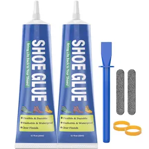 Shoe Glue, Professional Grade Flexible Shoe Repair Adhesive - Extra , Clear,  - Repairs Soles, Heels, Patches Small Holes, Works on Leather, Rubber, Vinyl, Canvas - 20ml x 2 count