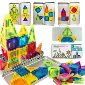 24/36/40pcs Mini Travel Toddler Toys with Metal Tin Portable Creative Magnetic Blocks STEM Building Kids Toys for 4 5 6 7 8+ Years Old Boys & Girls & Birthday Gifts
