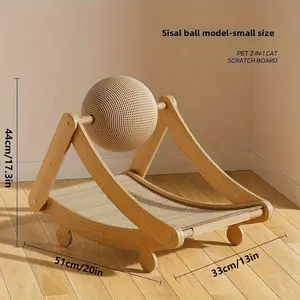 Durable Sisal Cat Scratcher Lounge Chair with Self-Pleasure Sharp Claws - Integrated Cat Nest & Recliner Sofa, Wear-Resistant & Non-Shedding for Cats