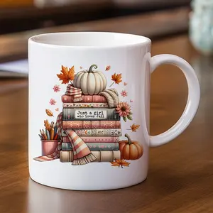 Mug for Book Lovers, Christmas Themed Stacked Books Design, Perfect Gift for Reading Enthusiasts & Holiday Season