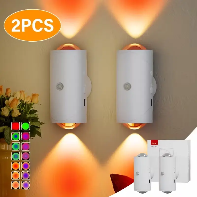 4PCS Rechargeable Motion Sensor LED Atmosphere Lamps - Dimmable Mood Lamp, 8 Color Modes, Magnetic Installation, 1500mAh Batteries, 3 Operation Modes, USB Compatible, Home Decoration for Walls/Cabinets, Light Dimmable for Entertainment Area