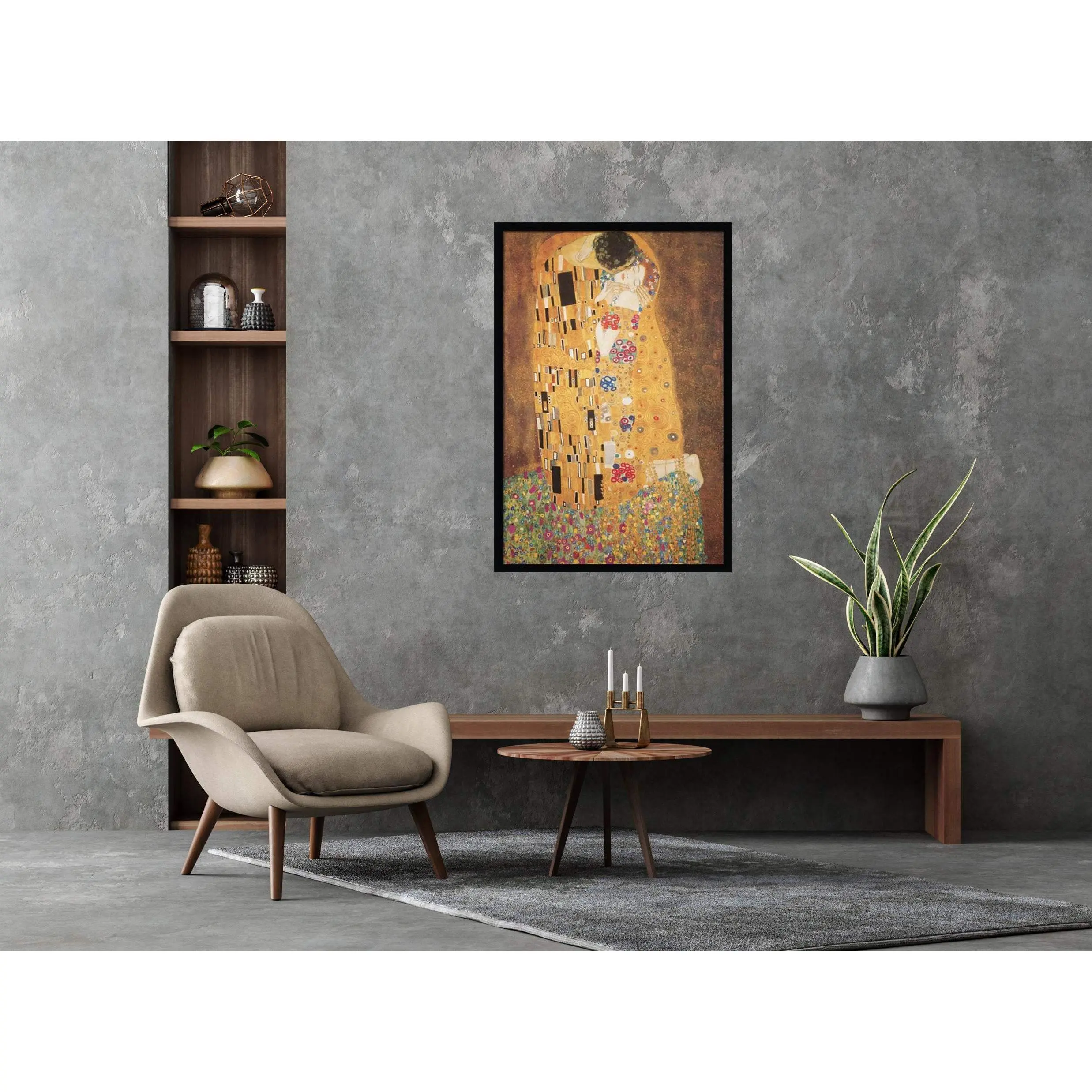Klimt Kiss Poster Decor Lightweight Wall Thin Ornaments Artistic
