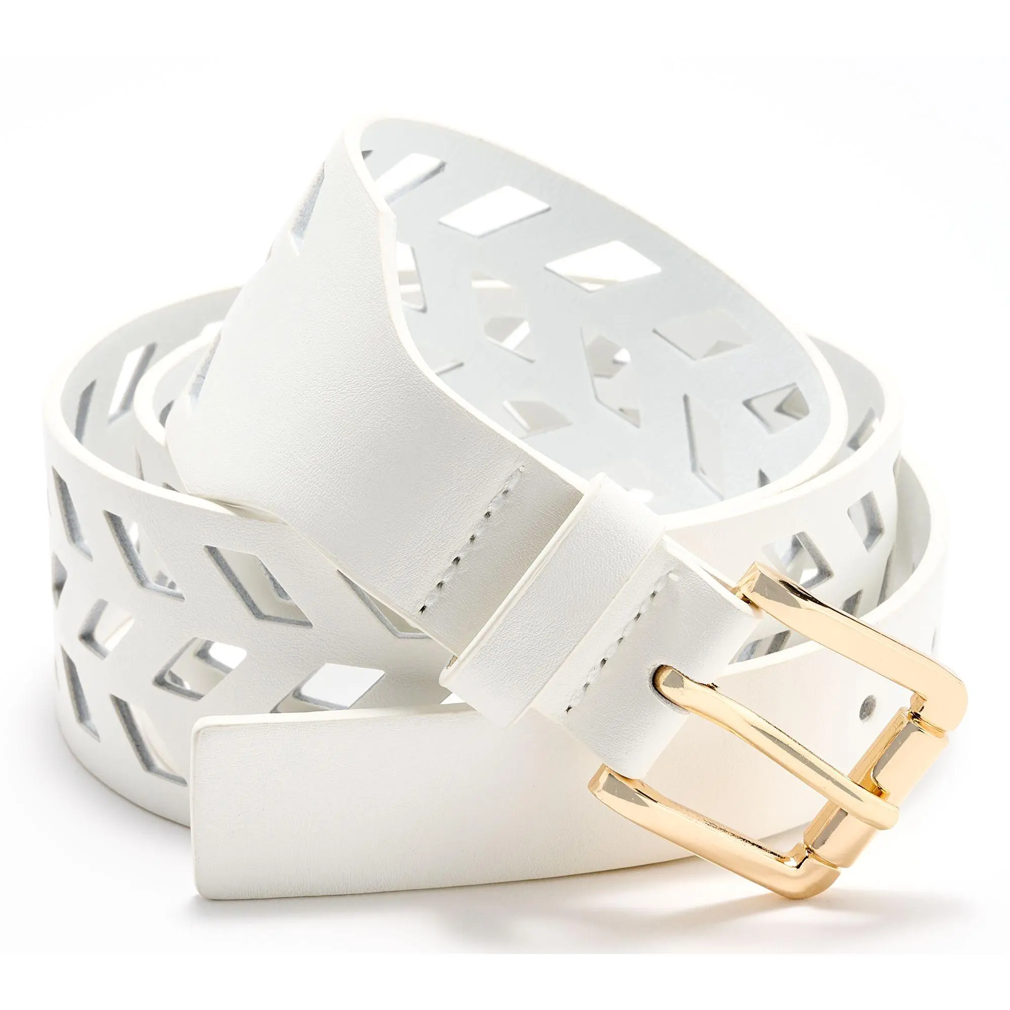Susan Graver Perforated Geo Design Faux Leather Belt