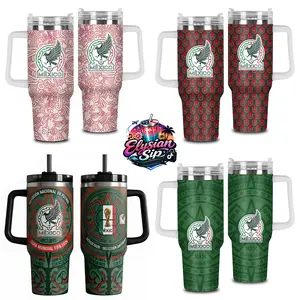 [Collection] Elysian Sip - Mexico National Team World Cup 2026 40oz Tumbler High-Quality Insulated Tumbler, Soccer Fan Tumbler With Handle, Football Lover Gift Tumbler, Leakproof Travel Mug.