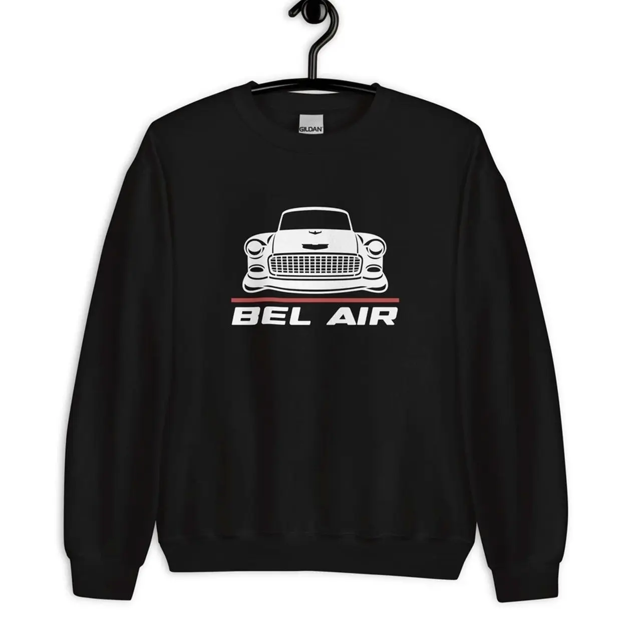 Vintage Classic Bel Air 1955 Car Owners Birthday Gift Silhouette Unisex T-Shirt Sweatshirt Hoodie, Car Enthusiast and Fans Gift
