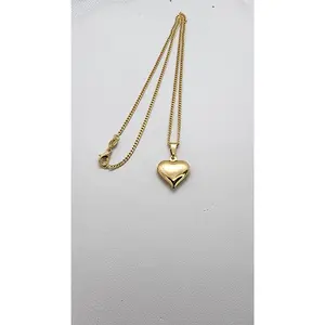Brand New Brazilian 18k Gold Filled Heart Necklace