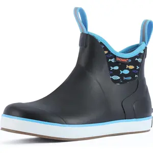 Women's Rain Boots, Waterproof Ankle Rubber Deck Boots, Insulated Neoprene Non-Slip Boots, Lightweight Outdoor Hunting Fishing Garden Boots for Women