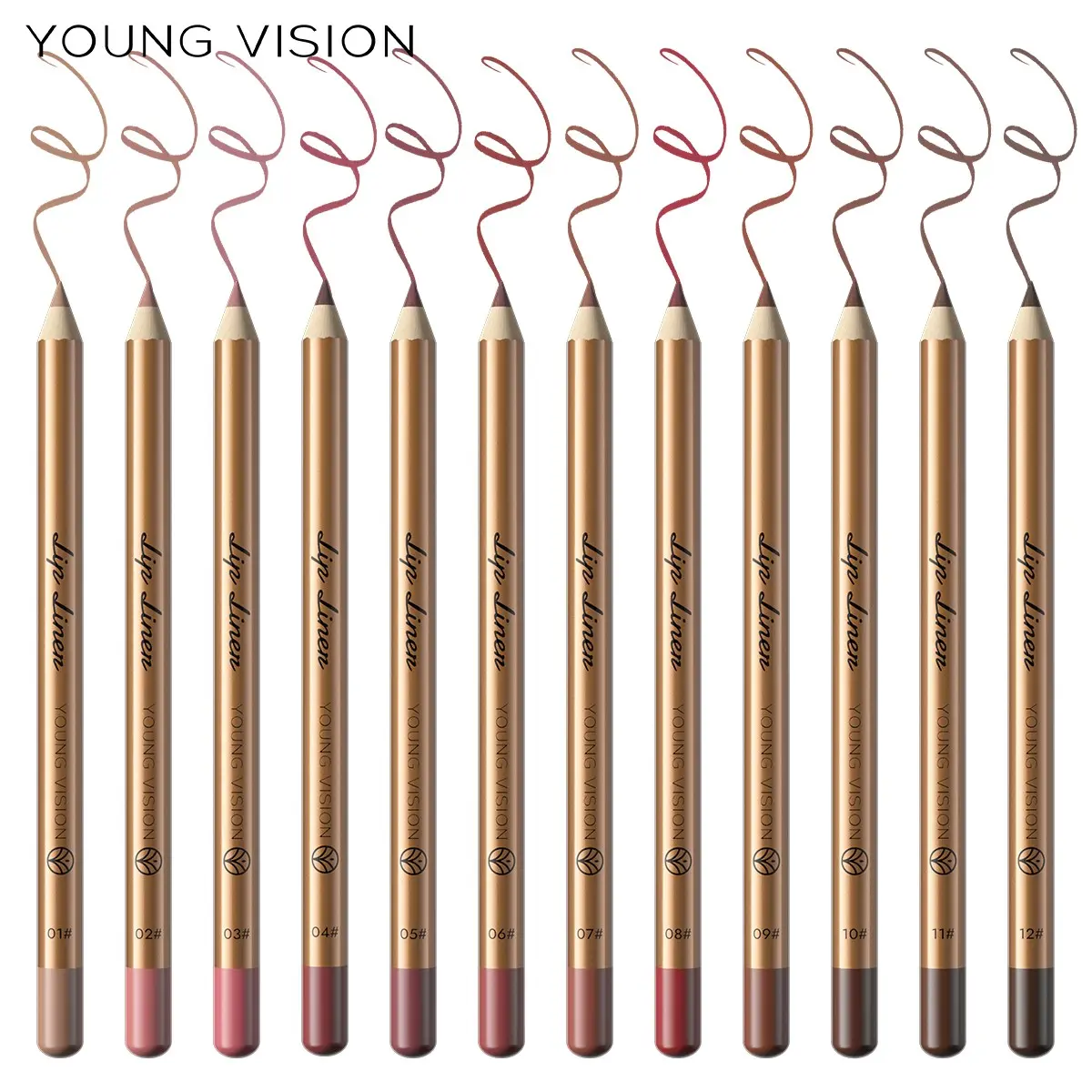 Young Vision 12-Piece Velvet Matte Lip Liner Set, Lipliner, Long-Lasting Precision Application, Perfect for Defined Lips, Ideal Gift for Makeup Enthusiasts