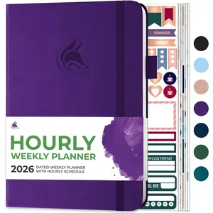 Dated Hourly Weekly Planner 2026 - Daily, Monthly & Yearly Agenda Organizer with Time Slots - Hardcover Journal, A5 Size ()