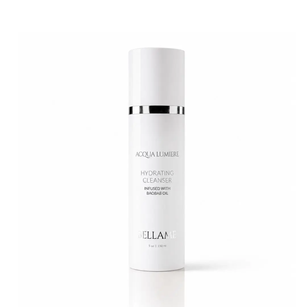 BELLAME Acqua Lumiere 3-in-1 Cream Cleanser + Makeup Remover with Baobab Oil & Niacinamide, 5 oz