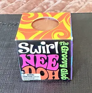 Schylling Swirl NeeDoh Groovy Glob Sensory Fidget Toy - Color Light Orange