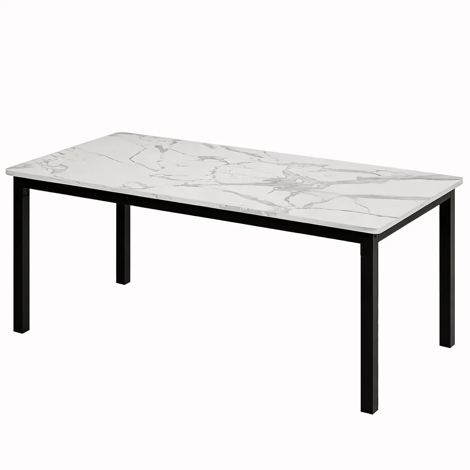 Garvee 71 Inch Industrial Dining Table, Large Rectangle Kitchen Table with Metal Legs, Round Corners, Wooden Conference Desk for Dining Room, Living Room, Only Table