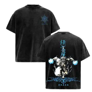 ''Destructive Death'' Akaza Upper Moon 3 T-Shirt x Demon Slayer Oversized Vintage Anime Tee Acid Wash Graphic Shirt Unisex Streetwear Gift for Fans