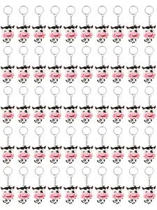 50pcs Cow Animal Keychain Charms, Keychain Pendant, Soft Keychains, Soft PVC Material, Cute Farm Animal Design, Perfect for Bags & Backpacks, Bulk Pack Accessories