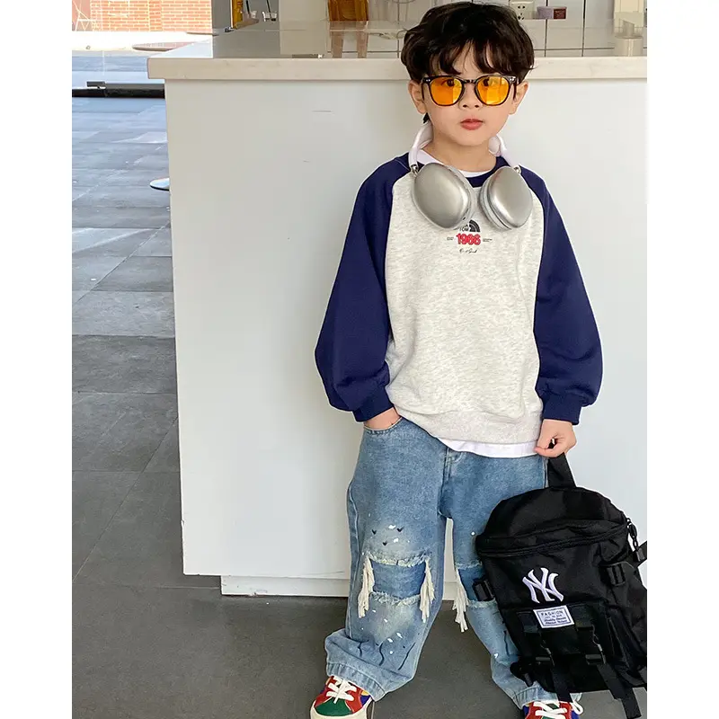 Boys' Pants Spring Style 2025 New Children's Jeans Baby Trousers Medium-sized Clothing Ripped