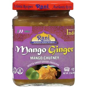 Rani Mango & Ginger Chutney (Indian Preserve) 10.5oz (300g) Glass Jar, Ready to eat, Vegan ~ Gluten Free Ingredients, All Natural, NON-GMO