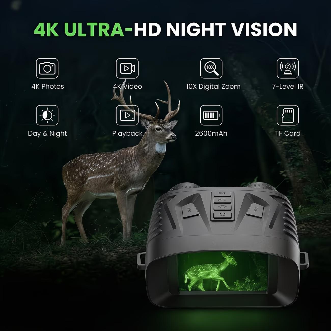 Night Vision Goggles-Night Vision Binoculars,2600 mAh Battery,7 Levels Infrared,10X Digital Zoom,Wildlife Observation,Hunting,Camping