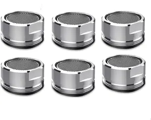 6 Pack Faucet Aerator 2.2 GPM Bathroom Sink Aerator Regular Standard Replacement Parts with Brass Shell 15/16-Inch Male Threads Aerator Faucet Filter with Gasket for Kitchen Bathroom XUKEKOY