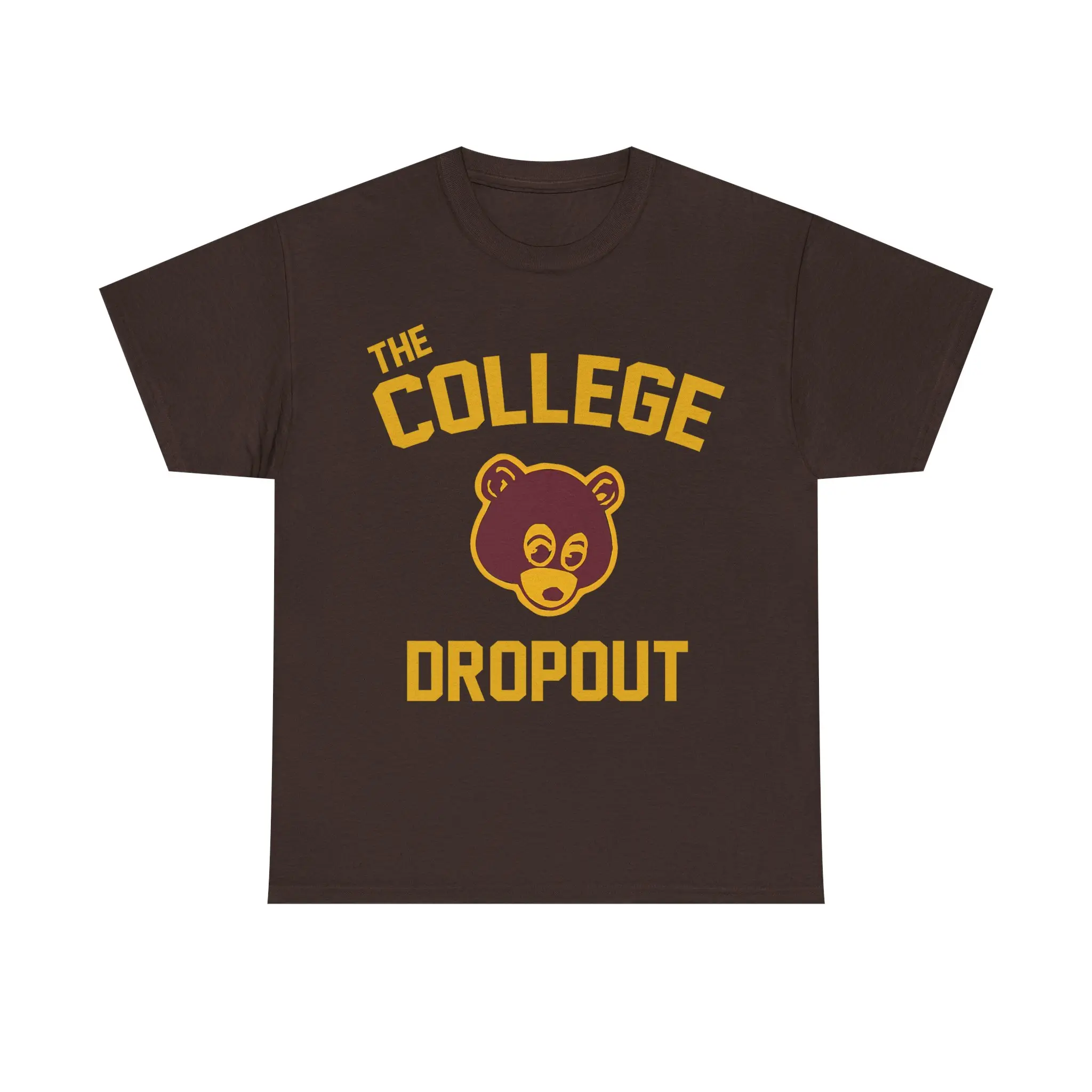 Men's "College Dropout" Inspired Graphic T-Shirt, Retro Vintage Shortsleeve Tee in Comfy 100% Heavy Cotton