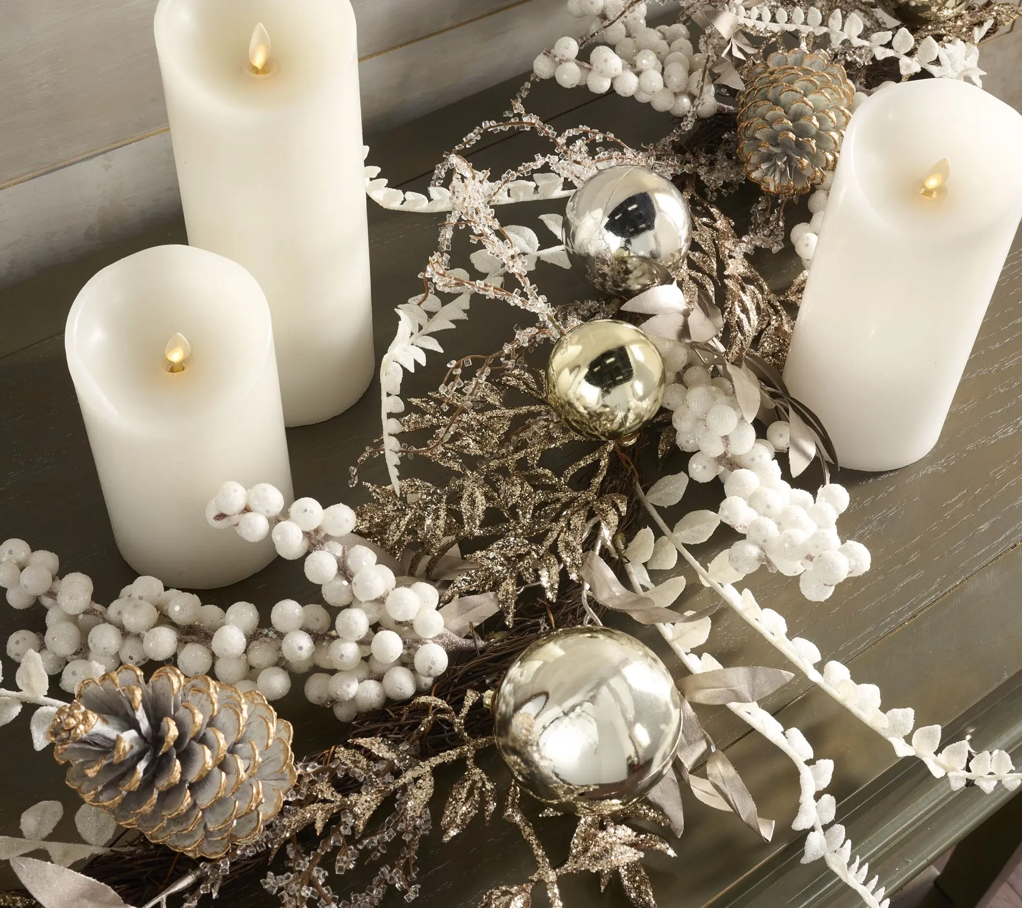 Home Reflections 4' Frosted Metallic Holiday Garland