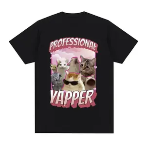 Professional Yapper Meme Cat Tshirt | Retro Funny Meme Cat Pattern Tshirt, Cat Meme Trending Shirt