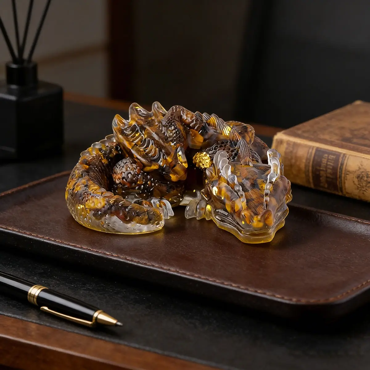 Natural Crystal Wolong Dragon Figurine, Crystal Figurines, Hand Selected Crystals, Fengshui Sculpture Reiki Amulet, Home & Office Decor, Crystal Decorative Ornaments, Perfect Father's Day Gift