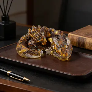 Natural Crystal Wolong Dragon Figurine, Fengshui Sculpture Reiki Amulet, Home & Office Decor, Perfect Father's Day Gift